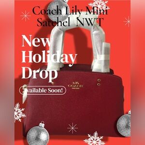 Coach Lille Carryall Deep Red Crossgrain Leather Satchel Crossbody Bag NWT